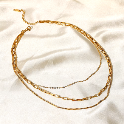 18k Gold plated mixed necklace